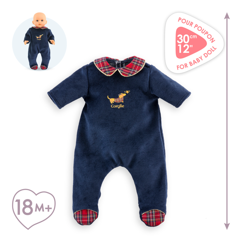 Pyjama Corolle en Fêtes pour poupon 30 cm