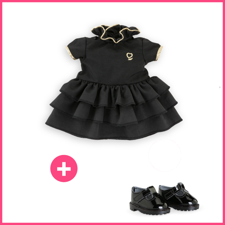 Look Robe Noire & Babies pour poupée ma Corolle