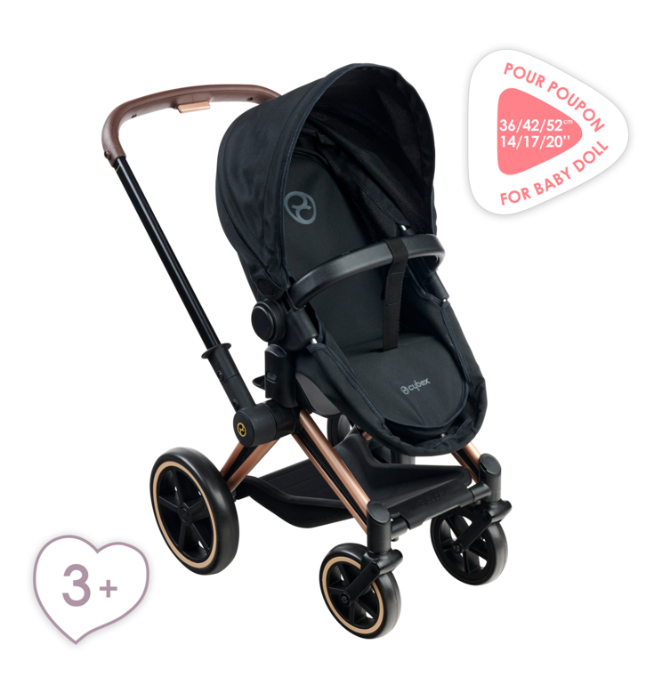 Landau 3 en 1 Cybex Priam Noir pour poupon 36 / 42 / 52 cm