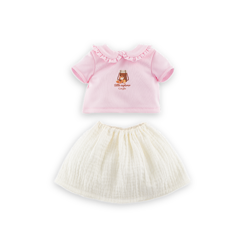 T-Shirt & Jupe Petit Explorateur pour poupon 30 cm