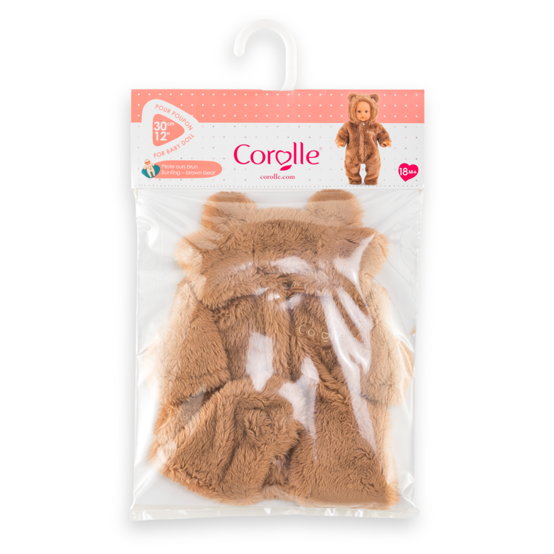 Pilote Ours brun pour poupon 30 cm