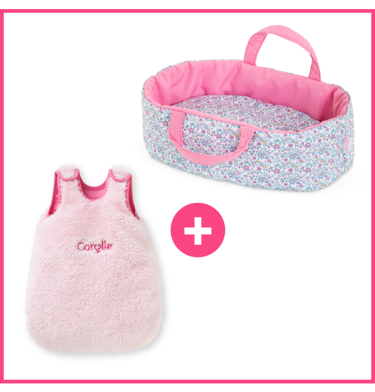 Turbulette Peluche Rose et Couffin Floral