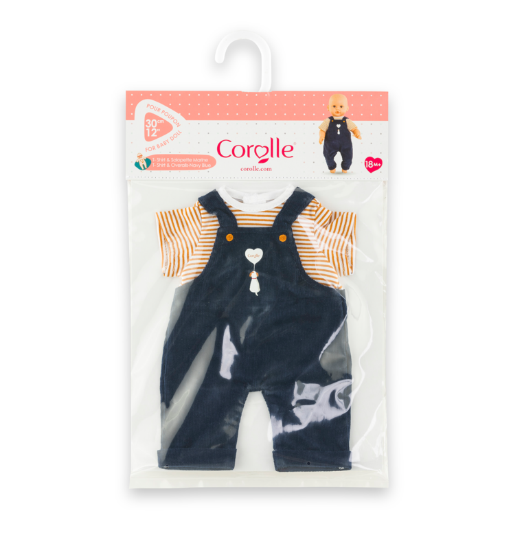 T-Shirt et Salopette Marine pour poupon 30 cm