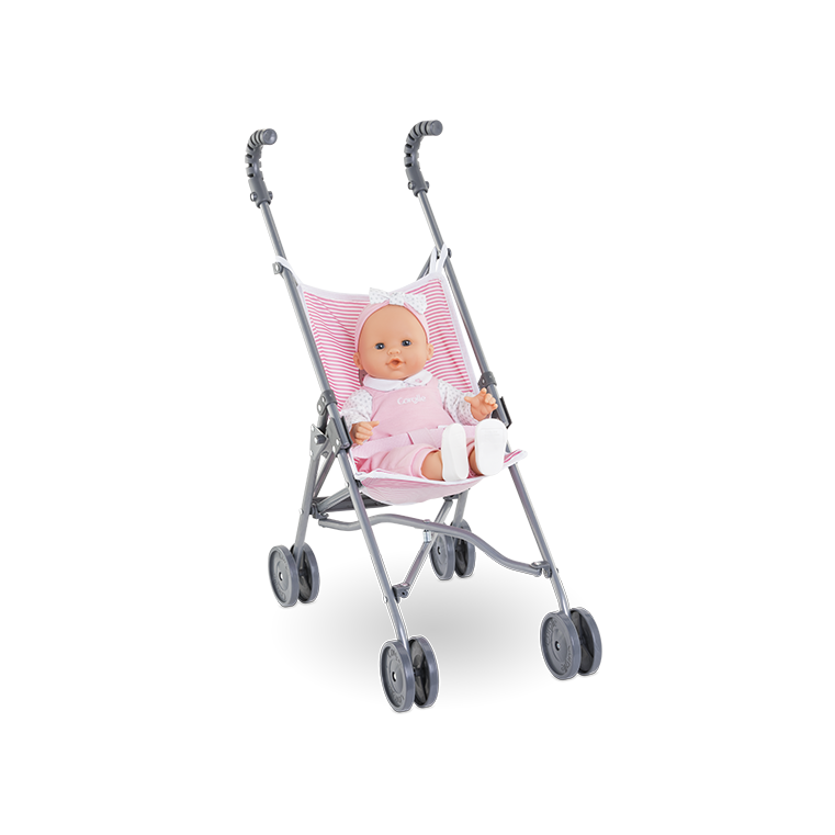 Poussette Canne Rose pour poupon 36/42/52 cm