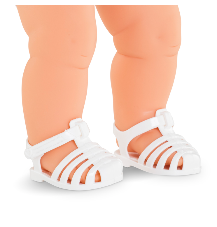 Sandales Blanches pour poupon 36 cm