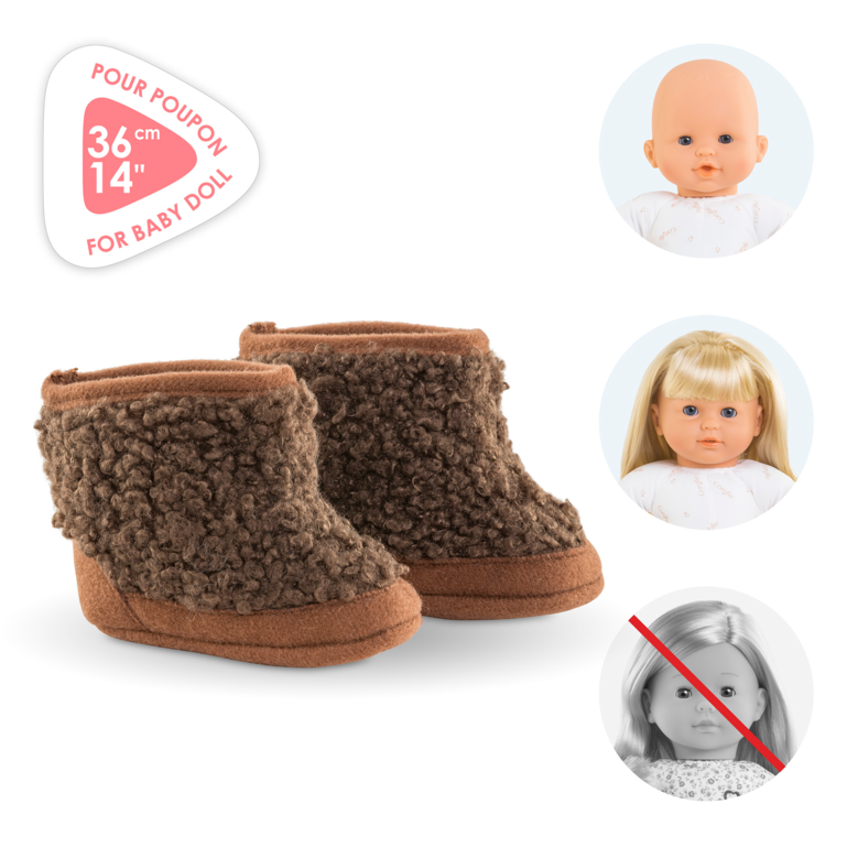 Bottes Moumoute Marron pour poupon 36 cm