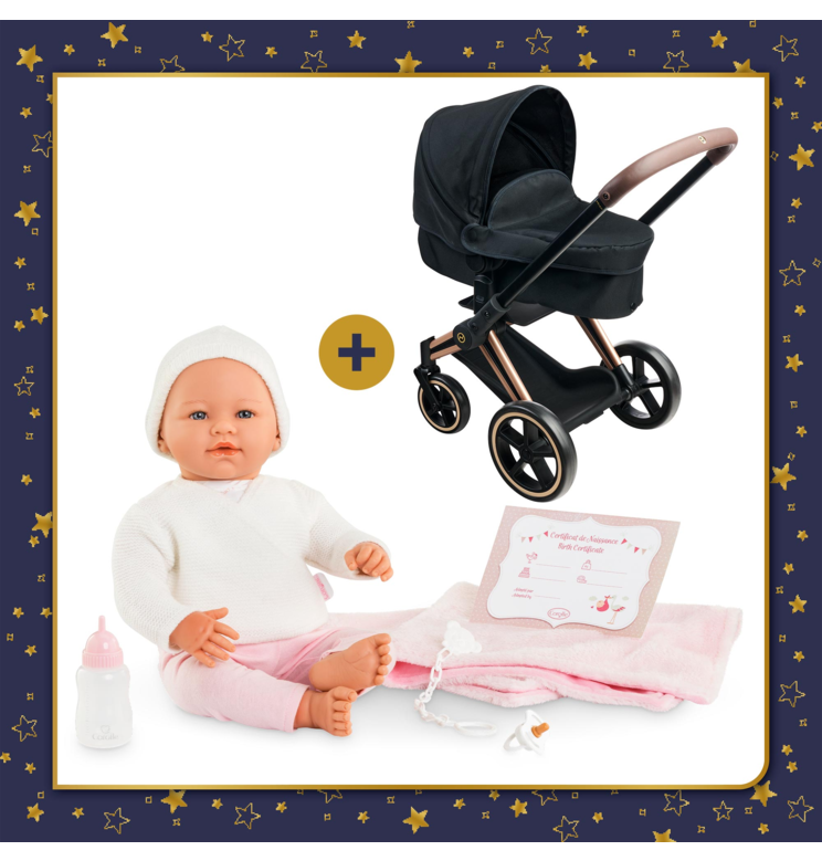 Poupon Rose et Landau Cybex Noir