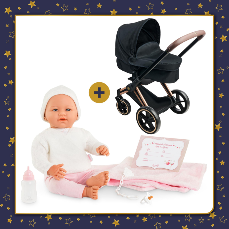 Poupon Rose et Landau Cybex Noir