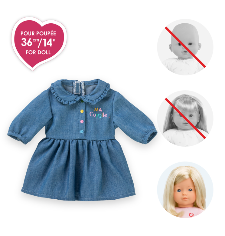 Robe Denim Manches Longues pour poupée ma Corolle