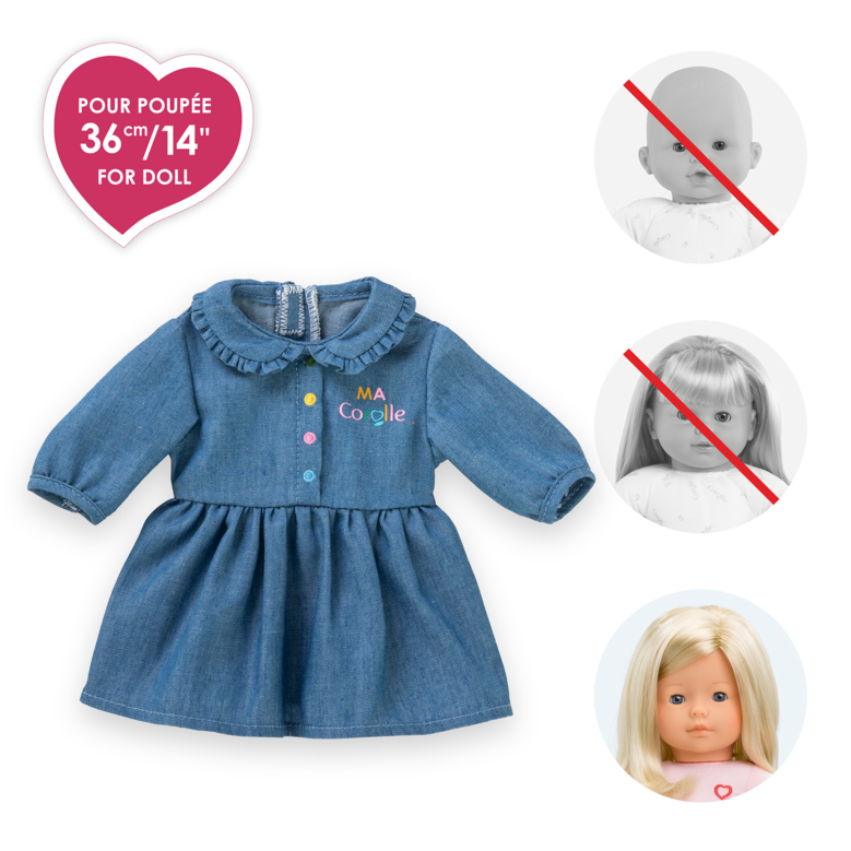 Robe Denim Manches Longues pour poupée ma Corolle
