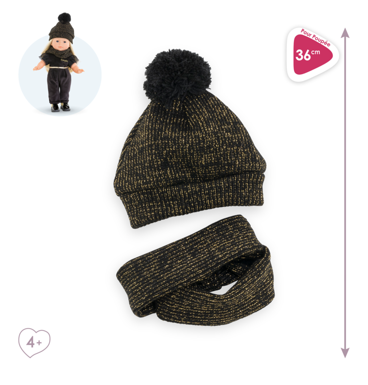 Bonnet et Snood Couture pour poupée ma Corolle