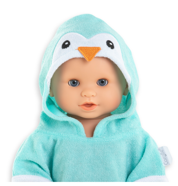 Cape de Bain Pingouin pour poupon 36 cm