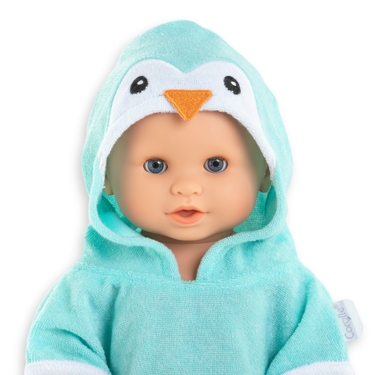 Cape de Bain Pingouin pour poupon 36 cm