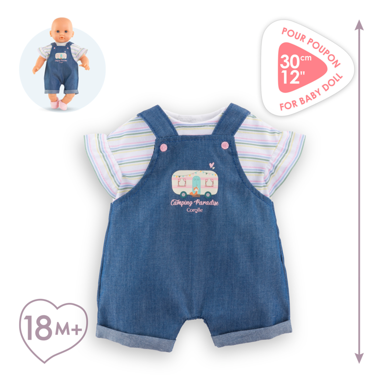 Combishort & T-Shirt Petit Explorateur pour poupon 30 cm