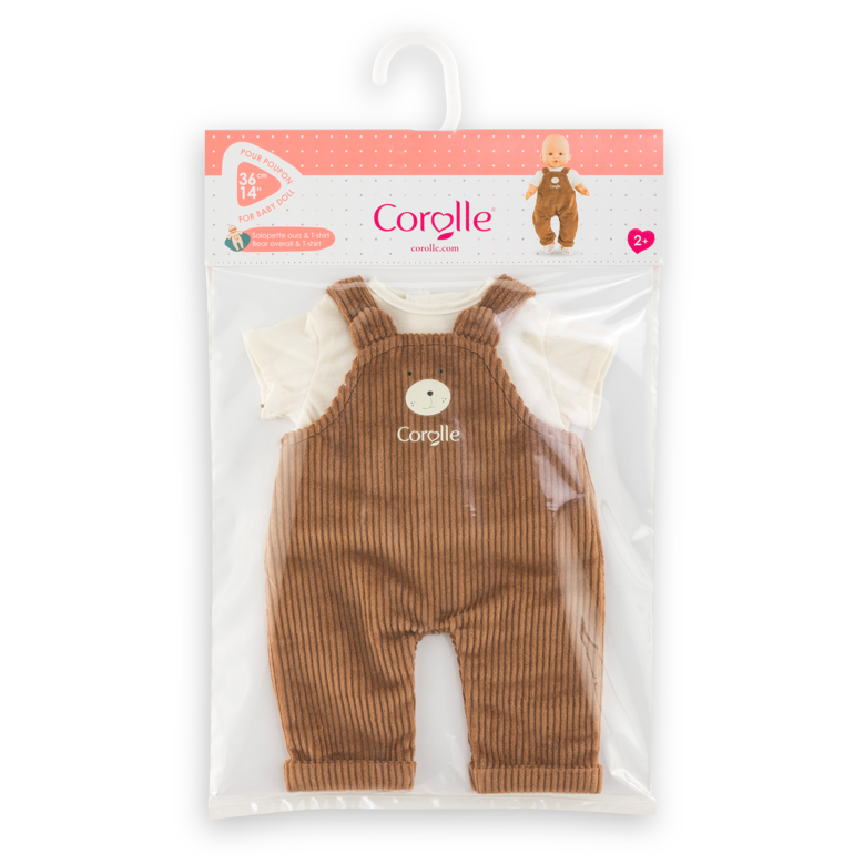 T-Shirt & Salopette Ours Petit Explorateur pour poupon 36 cm