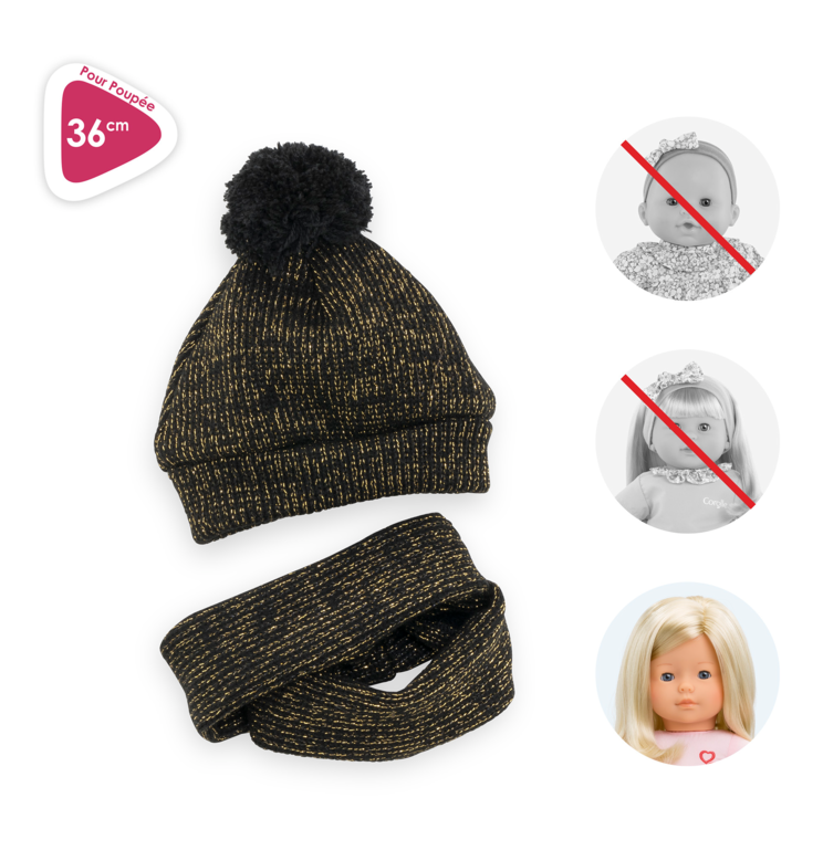 Bonnet et Snood Couture pour poupée ma Corolle