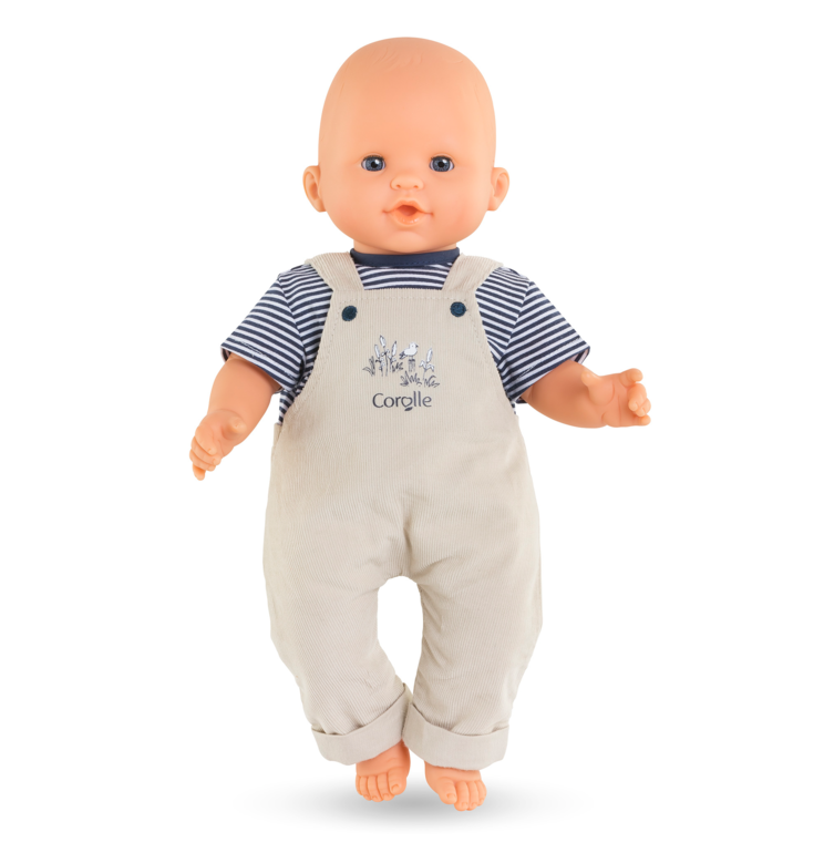 T-Shirt et Salopette Écru Bords de Loire pour poupon 36 cm