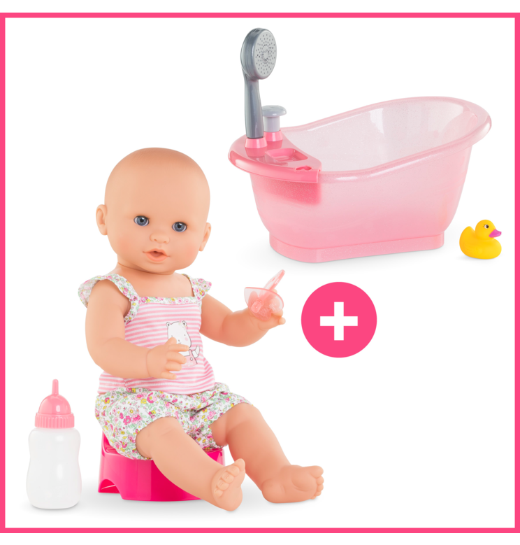 Poupon Emma fait pipi et Baignoire