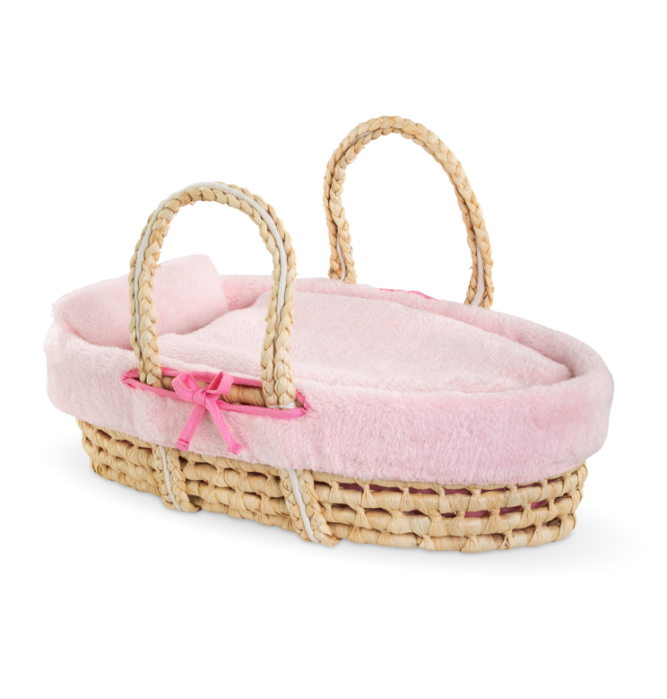 Ensemble Couffin Peluche Rose pour poupon de 36 et 42 cm