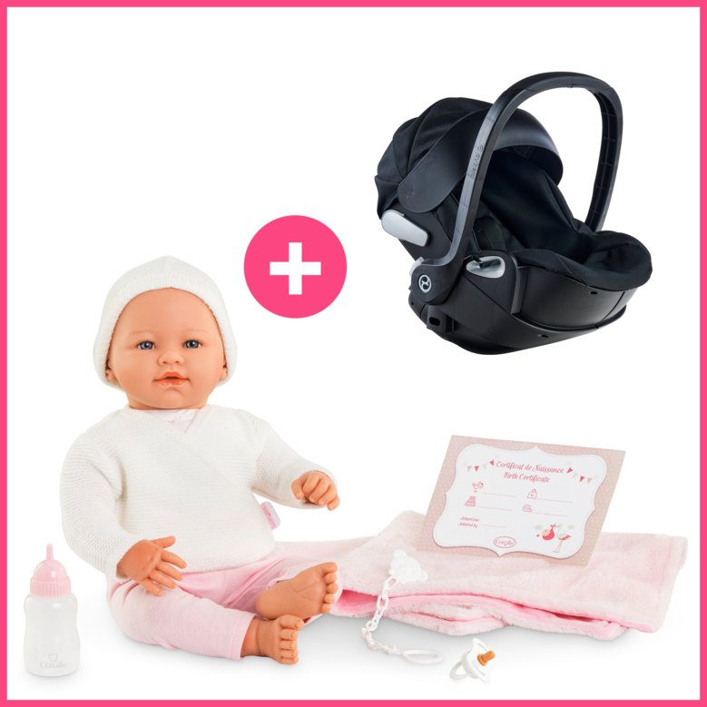 Poupon Rose et Porte-Poupon Cybex Noir