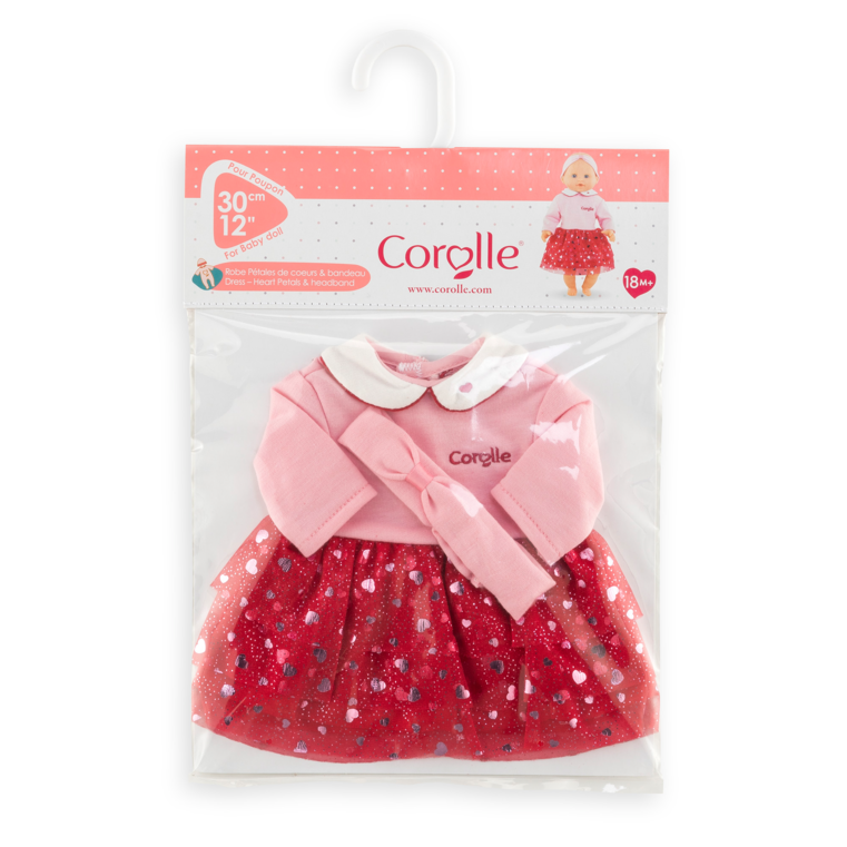 Robe et Bandeau Petales de C urs pour poupon 30 cm Corolle