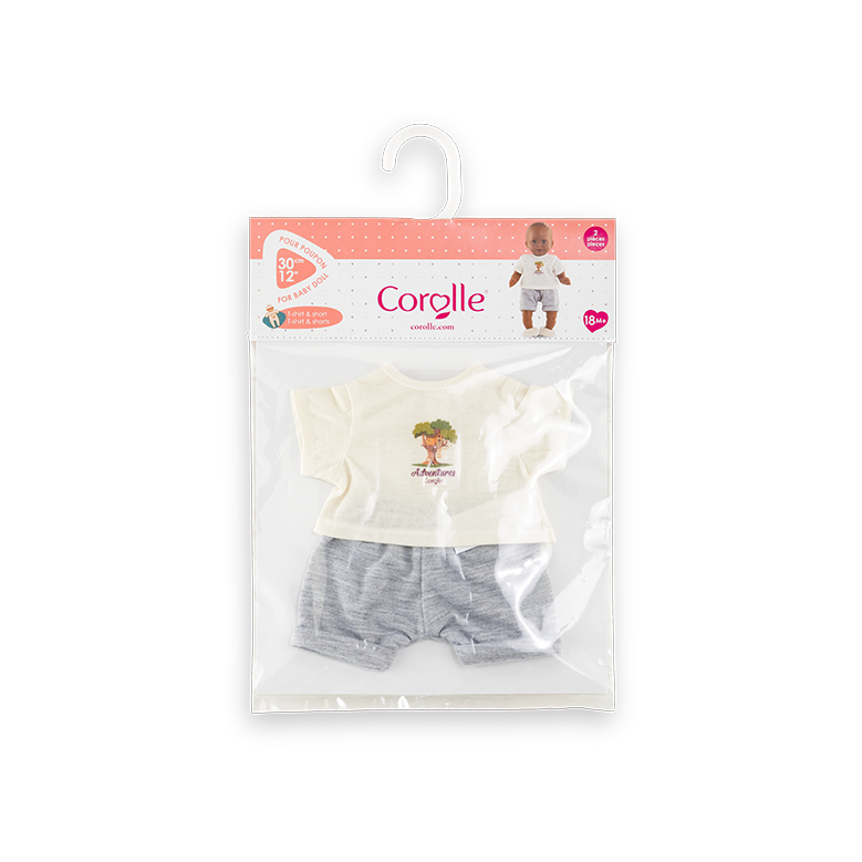 T-Shirt & Short Petit Explorateur pour poupon 30 cm
