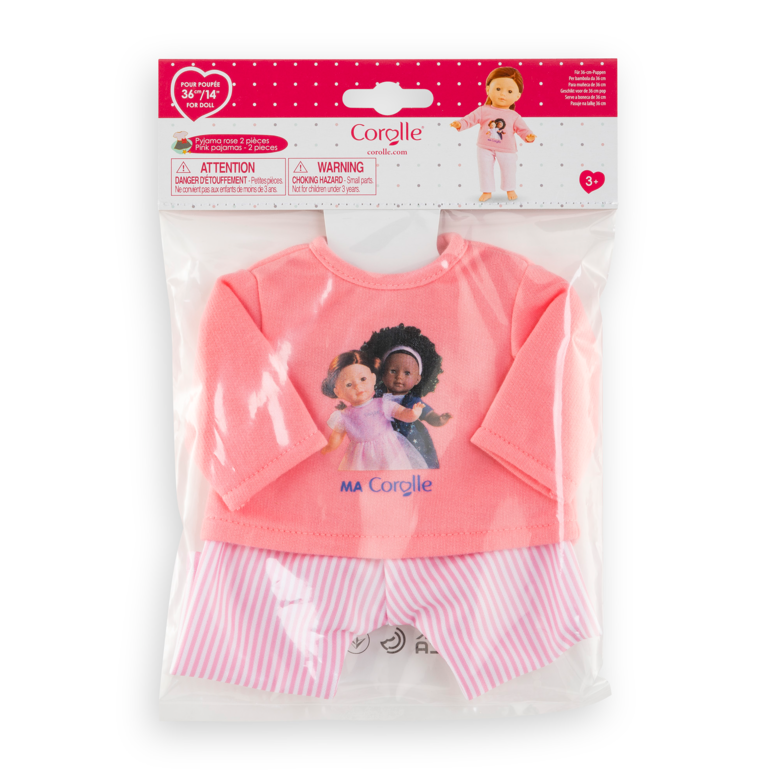 Pyjama Rose 2 pièces pour poupée ma Corolle