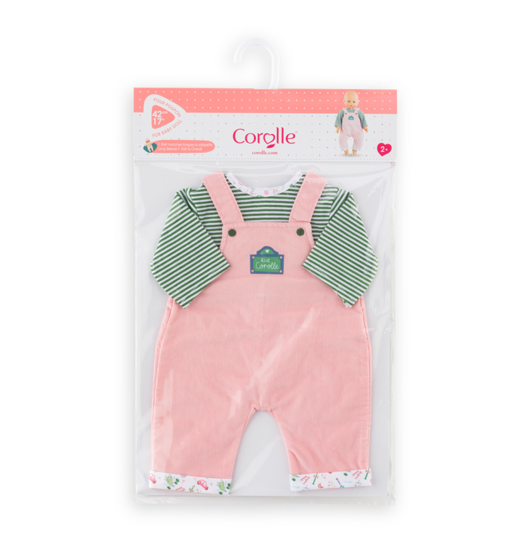 T-shirt et Salopette Manches Longues Week-end à Paris pour poupon 42 cm