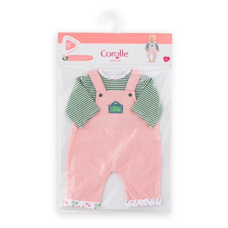 T-shirt et Salopette Manches Longues Week-end à Paris pour poupon 42 cm