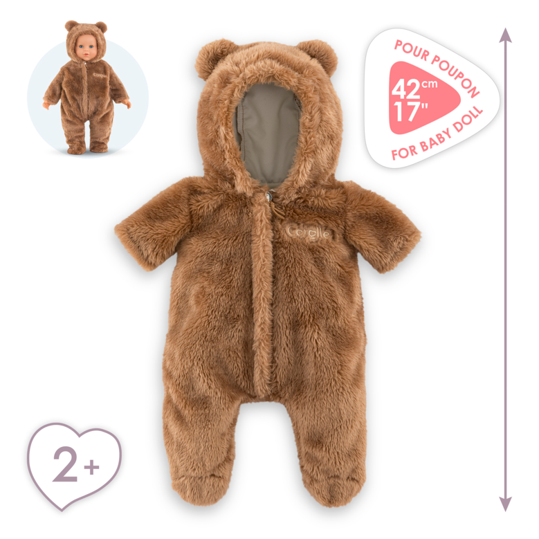 Pilote Ours Brun pour poupon 42 cm