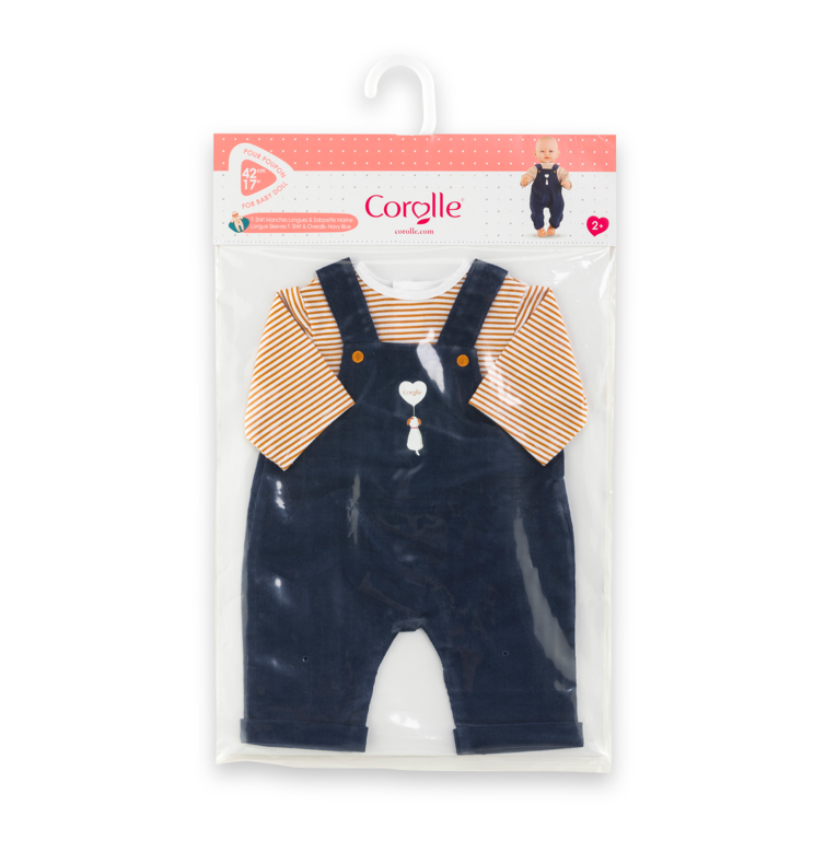 T-Shirt et Salopette Marine pour poupon 42 cm