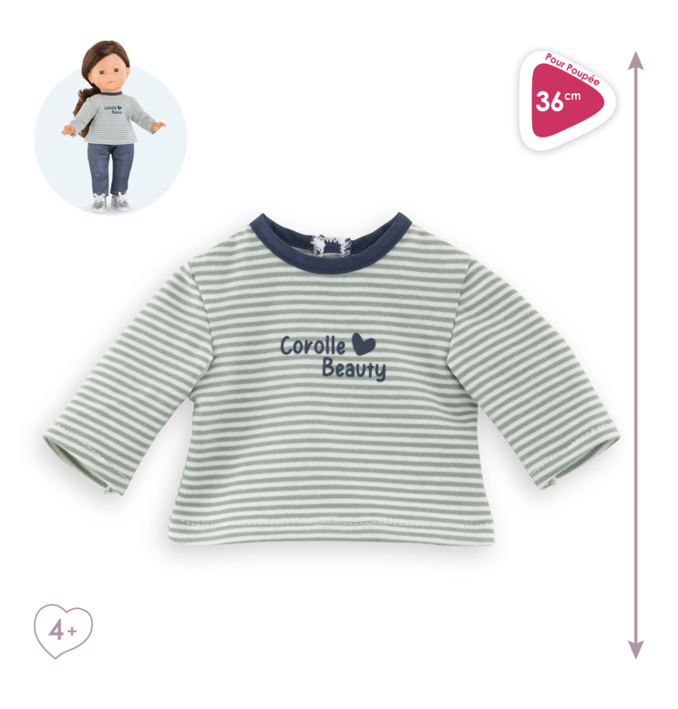 T-Shirt Rayé Manches Longues pour poupée ma Corolle