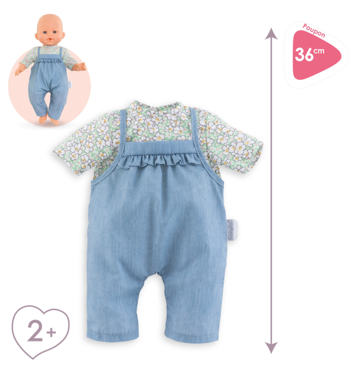 Blouse et Salopette pour poupon 36 cm