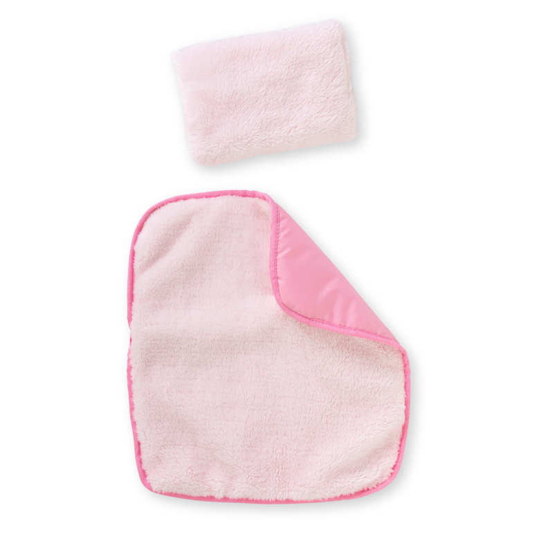 Ensemble Couffin Peluche Rose pour poupon de 36 et 42 cm