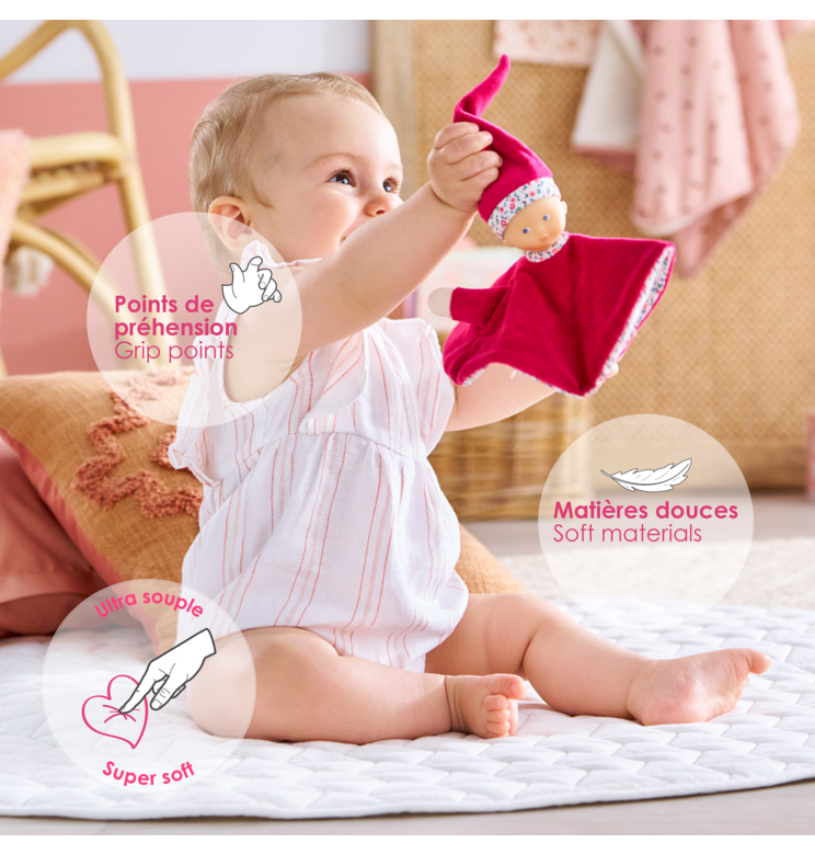 Doudous Tidoudou & Babipouce Rose Grenadine