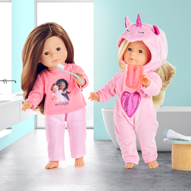Pyjama Rose 2 pièces pour poupée ma Corolle