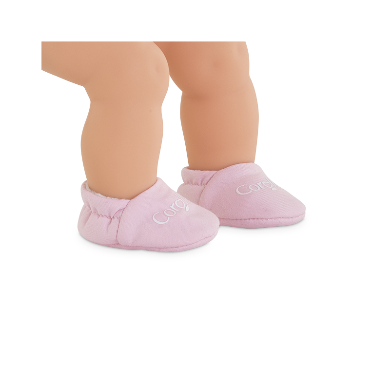 Chaussons roses pour poupon 30 cm