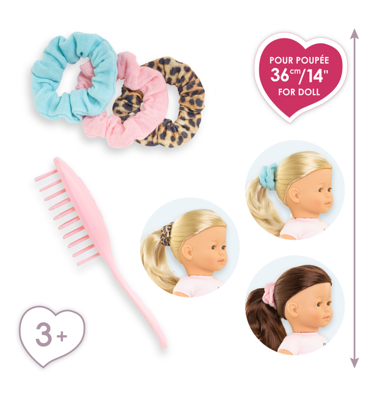 Ensemble Brosse et 3 Chouchous pour poupée ma Corolle