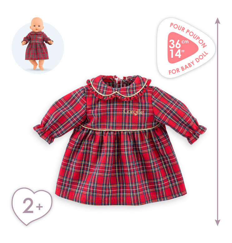 Robe Corolle en Fêtes pour poupon 36 cm
