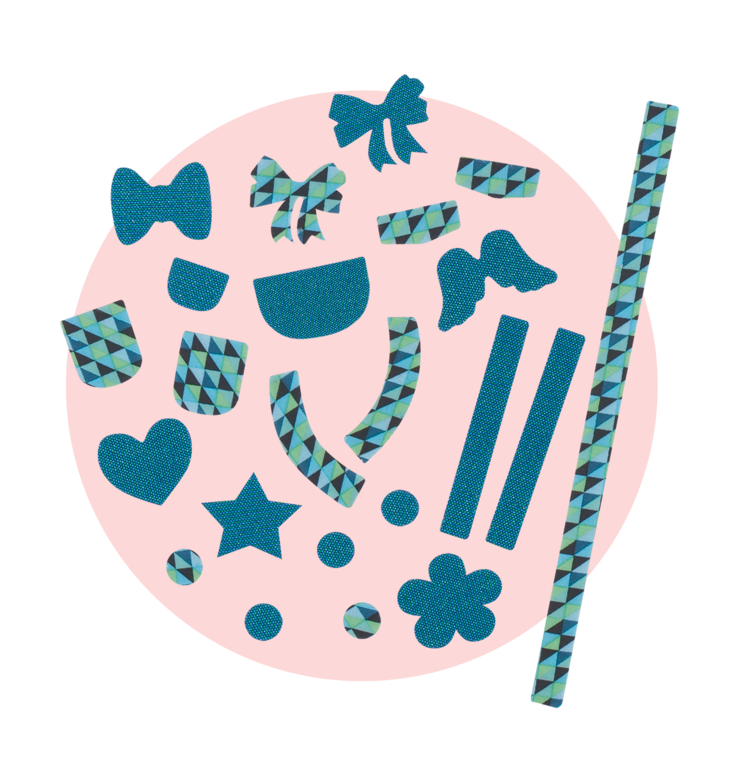 2 jeux de Décochic™ Bleu pour poupée ma chérie création