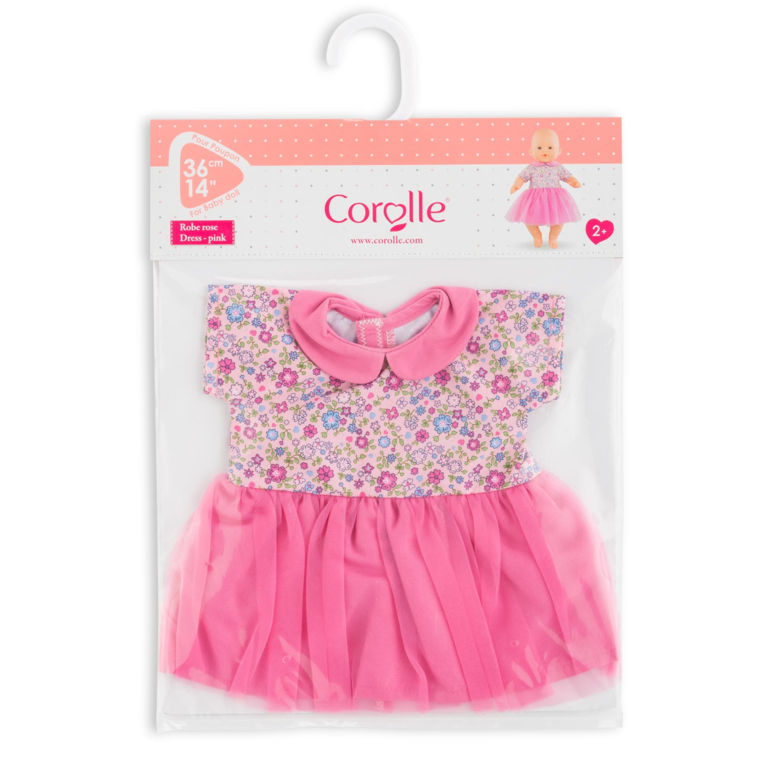 Robe Rose Pays des Rêves pour poupon 36 cm