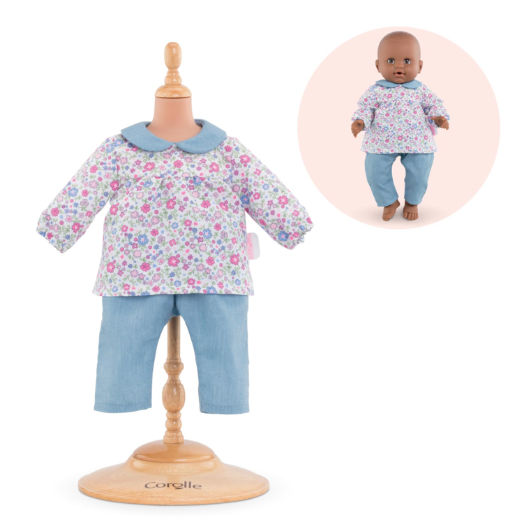 Blouse Fleurie et Pantalon pour poupon 36 cm