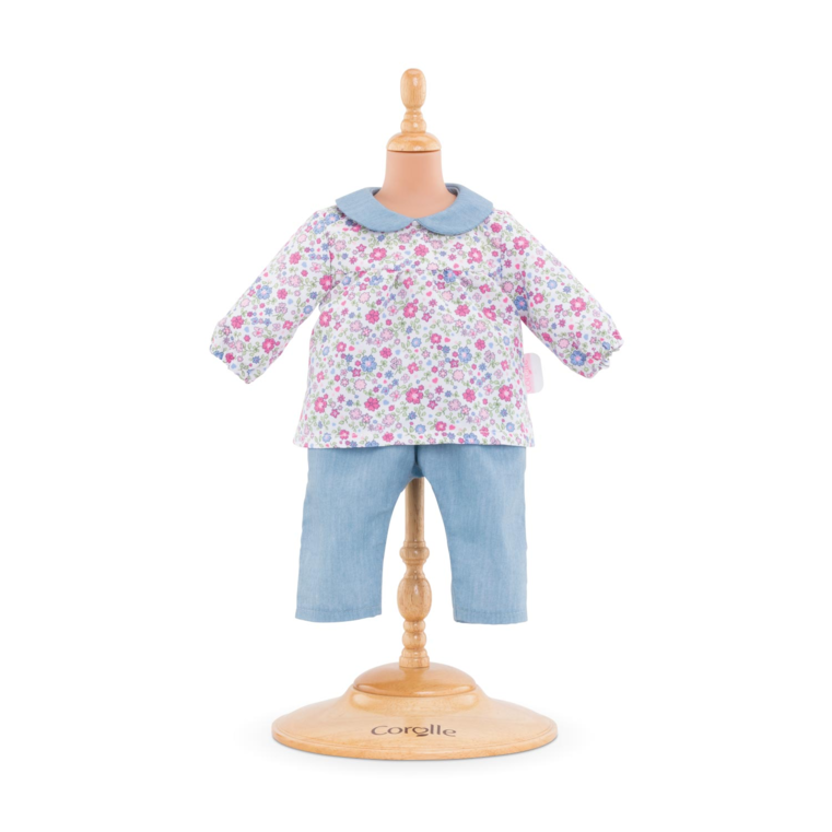 Blouse Fleurie et Pantalon pour poupon 36 cm
