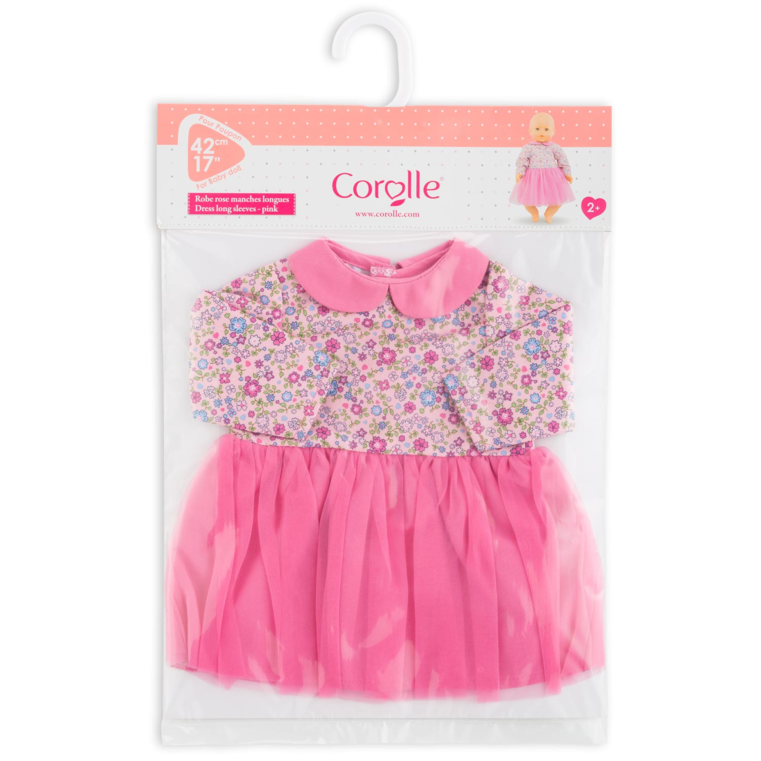 Robe Rose Manches Longues pour poupon 42 cm