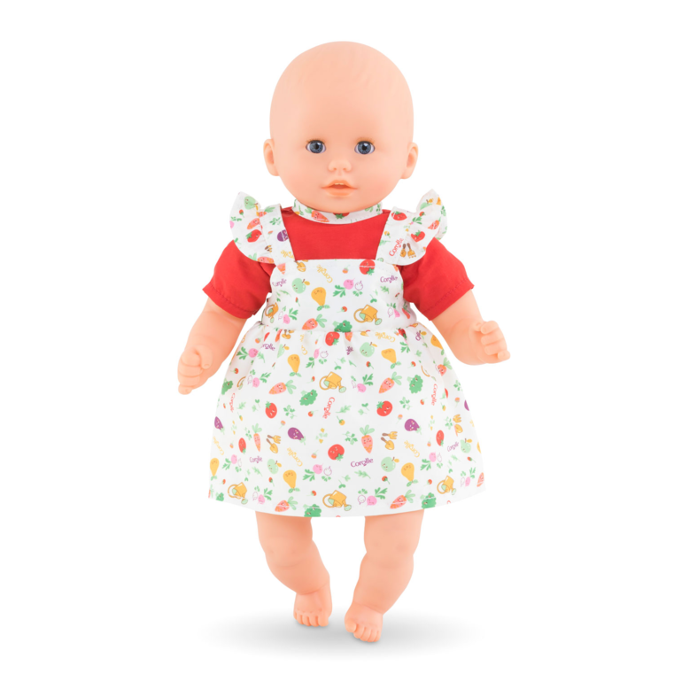 Robe La Fête du Potager pour poupon 30 cm