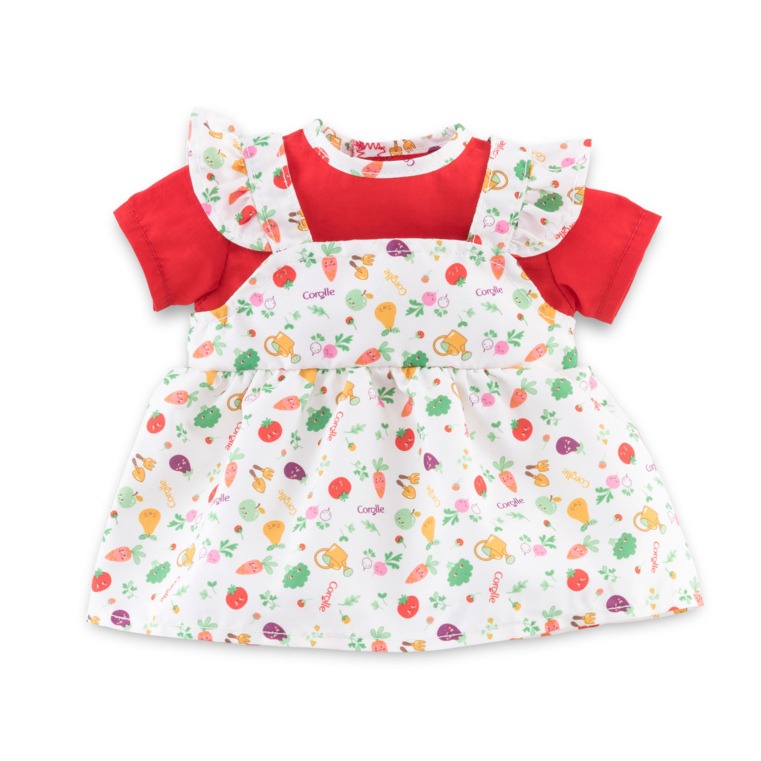 Robe La Fête du Potager pour poupon 30 cm