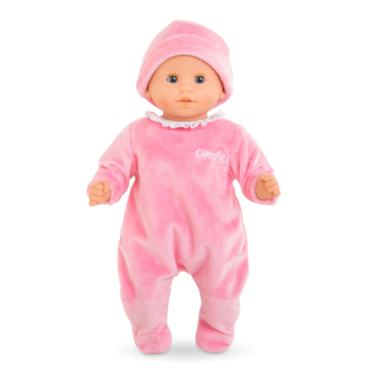 Pyjama rose et bonnet pour poupon 30 cm
