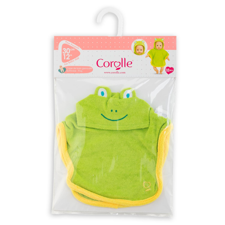 Cape de bain grenouille pour poupon 30cm