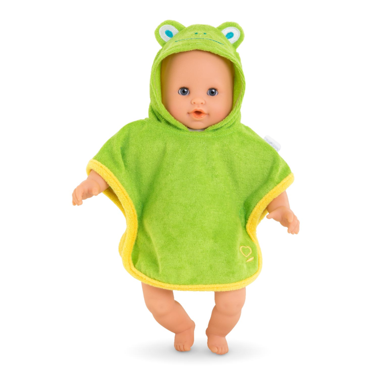 Cape de bain grenouille pour poupon 30cm