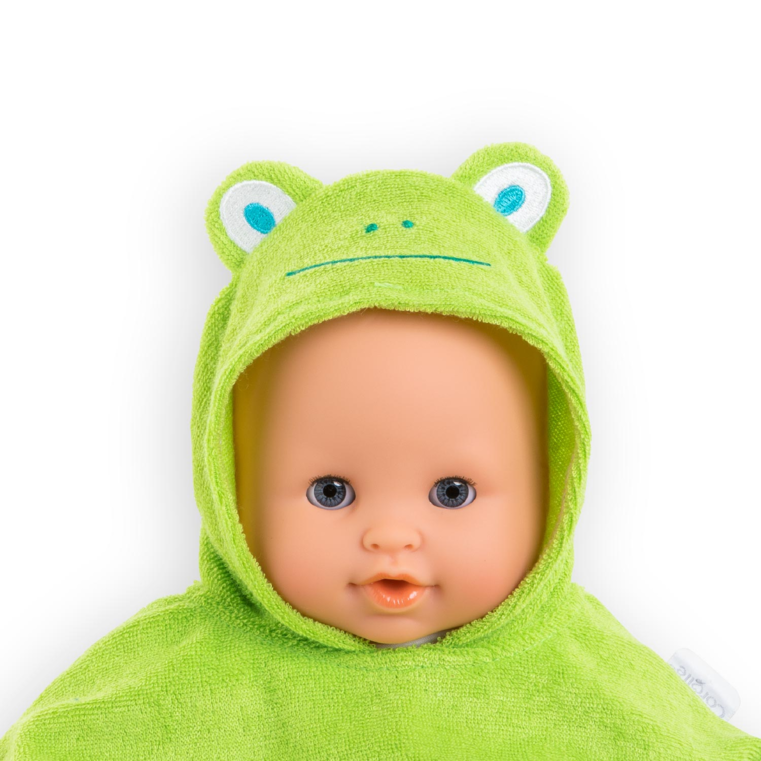 Cape de bain grenouille pour poupon 30cm